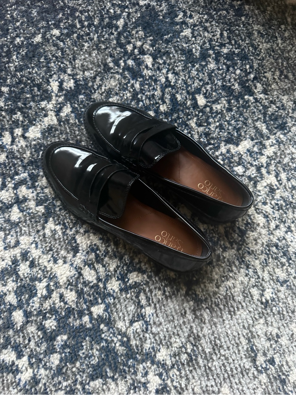 Franco Sarto Women's Black Patent Loafers